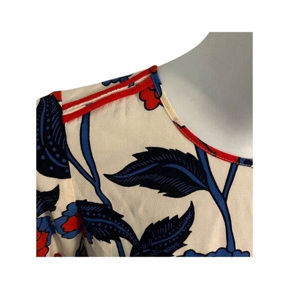 Boden Floral 3/4 Sleeve Blouse Women's Size 6 Fourth of July 4th of July Celebra - Picture 7 of 8
